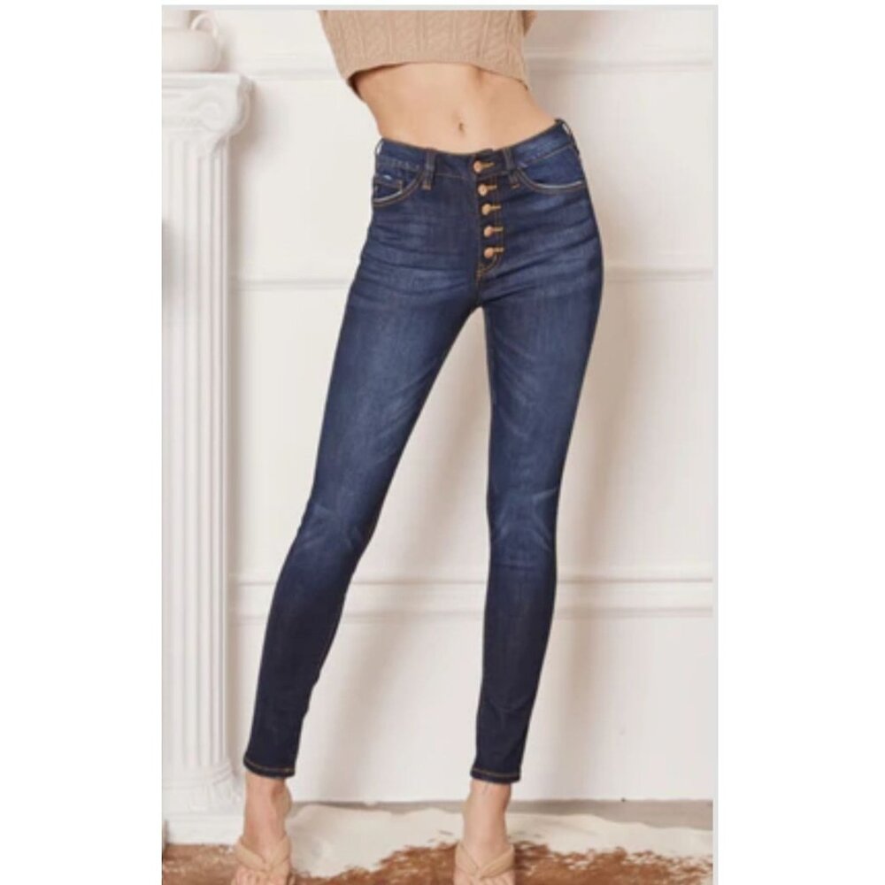 KanCan High Rise Curvy Fit Button Fly Super Skinny Women's Jeans Size 15/31
